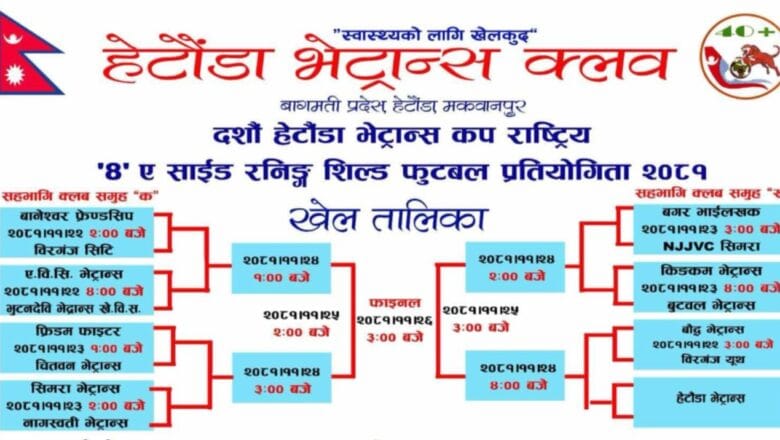 २२ गतेबाट हुने राष्ट्रिय भेट्रान्स कपको खेल तालिका सार्वजनिक